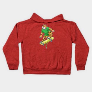 Tiger Skater Skateboard Kids Hoodie